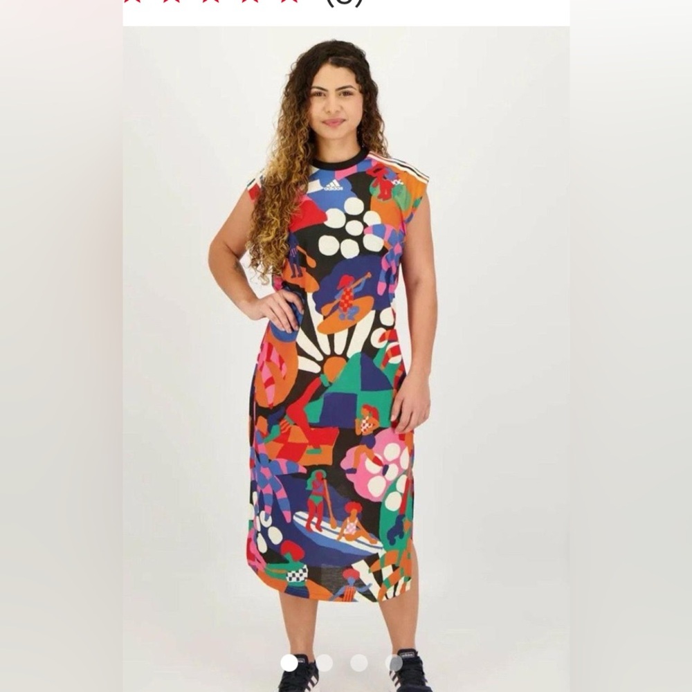 FARM Rio Blue and Orange Tropical Dress